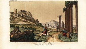 Veduta della città di Atene, Grecia, con l