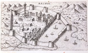 Veduta della città di Ragusa nel XVI secolo da Unknown artist