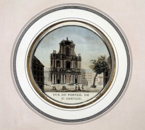 Veduta della porta di St Gervais (Saint Gervais) - incisione da Unknown artist