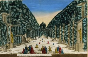 Veduta del giardino reale di Portici vicino a Napoli nel 1760