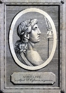 Virgilio (70 - 19 a.C.), poeta latino. Incisione del XVIII secolo da Unknown artist