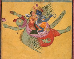 Vishnu e Lakshmi su Garuda