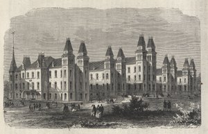 Ward Island Emigrant Hospital - New York State - Emigration Commission Establishment - Incisione in 