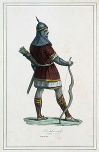 Guerriero Kalmouk (popolo mongolo della Siberia Meridionale) - in "I diversi popoli della terra" di Abate P. Jouhanneaud, Libreria dei Buoni Libri, Limoges da Unknown artist