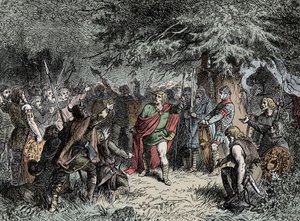 Widukind chiama i suoi Sassoni alle armi - Widukind di Sassonia (circa 750-810) chiama i Sassoni a sollevarsi contro l