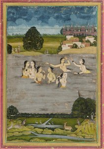 Donne che fanno il bagno in un lago da Unknown artist