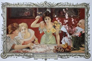 Donne che bevono cocktail insieme a una festa da Unknown artist