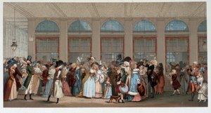 Passeggiata mondiale nella galleria di legno del Palais Royal, fine XVIII secolo - cromolitografia dopo l