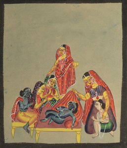 Adorazione del Bambino Krishna