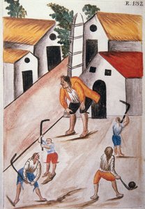 Giovani indiani che giocano a palla, dal libro "Trujillo del Peru" o "Codice Martínez Compañón", di Baltazar Martinez Compañón y Bujanda, vescovo di Trujillo (1782-1785) da Unknown artist