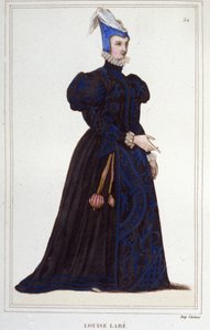 Ritratto di Louise Labé (circa 1524-1566), poetessa francese. incisione del 1830 da Unknown artist