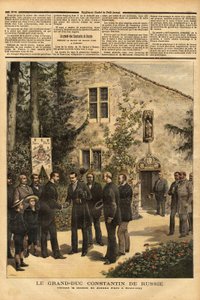 La visita di Costantino Nicolaevich Romanov (1827-1892) Granduca di Russia e cugino dello Zar Alessandro III (1845-1894), alla casa di Giovanna d
