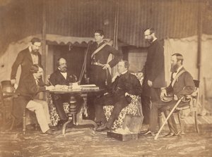 [Ritratto di gruppo di sette uomini, India]