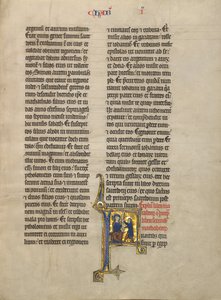 Iniziale F: Consegna di una lettera da Unknown artist/maker