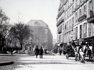 Una via di Parigi con il teatro Ambigu (3° arrondissement) da Unknown photographer