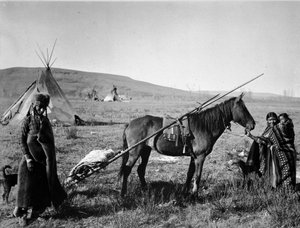 Famiglia di indiani Cree del Canada
