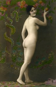 Cartolina postale di fantasia (kitsch): Eva della "Belle Epoque" (ca. 1920) da Unknown photographer