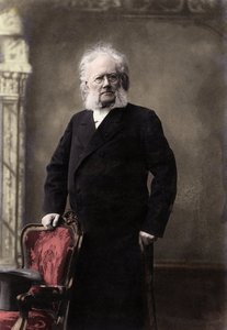HENRIK IBSEN (1828-1906) poeta e drammaturgo norvegese - Ritratto di Henrik (Henri) Johan Ibsen (1828-1906), drammaturgo norvegese da Unknown photographer