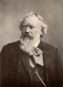 Johannes Brahms (1833-1897) compositore tedesco, mezzatinta da Unknown photographer