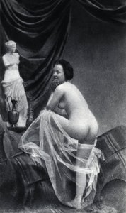 Donna nuda in posa di schiena intorno al 1855 Fotografia anonima