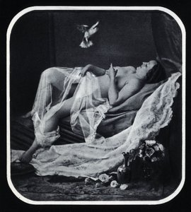 Donna nuda distesa intorno al 1850 Fotografia anonima da Unknown photographer