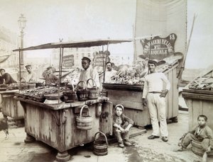 Venditori di ostriche di Santa Lucia a Napoli, fine XIX secolo da Unknown photographer