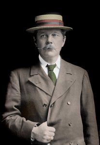 Ritratto di Sir Arthur Conan Doyle (1859-1930), scrittore inglese, creatore del personaggio di 