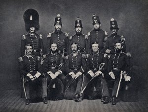 Ritratto degli ufficiali della Guardia Nazionale Belga da Unknown photographer