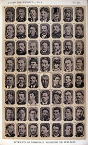 Ritratti di criminali tedeschi e italiani. Album di fotografie raccolte da Cesare Lombroso (1835-1909), criminologo italiano: “L