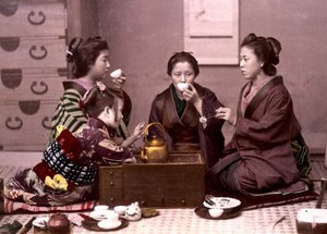 Tè a casa, Giappone, fine XIX secolo - Archivio delle Missioni Estere da Unknown photographer
