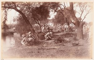 La presa del ponte del canale di Alipur da parte della Cavalleria delle Guide, Campo di esercitazione di Delhi, 1885