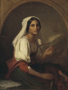 Una Donna Italiana che Filava il Lino da Uno Troili