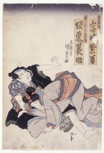Iwai Shijaku e Bandō Minosuke in ruoli illeggibili da Utagawa (1786 1865) Kunisada