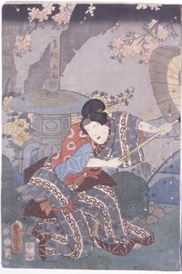 Ohatsu combatte Iwafuji da Utagawa (1786 1865) Kunisada