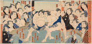 Combattimento di sumo tra Wahigayama e Jimmaru