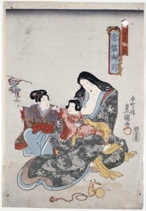 Tokiwa Gozen e i suoi Figli da Utagawa Kunisada