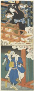 (Nakamura Utaemon II come Ishikawa Goemon, Mimasu Daigoro IV come Mashiba Hisayoshi) da Utagawa Hirosada