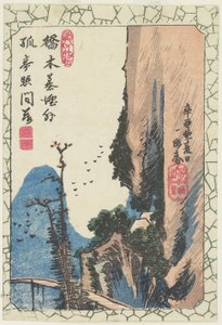 Ponte in una gola, 1831 da Utagawa Hiroshige