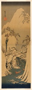 Una gola innevata sul fiume Fuji da Utagawa Hiroshige