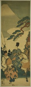 Ariwara no Narihira che Passa il Monte Fuji nel Suo Viaggio verso l