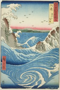 Provincia di Awa: vortici di Naruto (Awa, Naruto no fuha), dalla serie "Luoghi famosi nelle sessanta e più province (Rokujuyoshu meisho zue)"