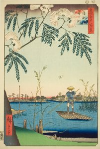 Fiume Ayase e Kanegafuchi, dalla serie "Cento vedute famose di Edo"