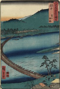 Ponte di barche a Toyama, provincia di Etchu, settembre 1853