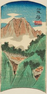 Chikugo, sezione del foglio n. 17 dalla serie "Immagini ritagliate delle province (Kunizukushi harimaze zue)" da Utagawa Hiroshige
