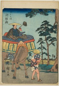 Chiryu, dalla serie "Le cinquantatré stazioni [del Tokaido] (Gojusan tsugi)," anche conosciuta come il Tokaido delle figure (Jinbutsu Tokaido) da Utagawa Hiroshige
