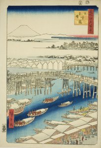 Bel tempo dopo la neve al ponte Nihon (Nihonbashi yukibare), dalla serie "Cento famose vedute di Edo (Meisho Edo hyakkei)" da Utagawa Hiroshige