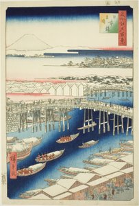 Bel tempo dopo la neve al ponte Nihon, dalla serie "Cento vedute famose di Edo" da Utagawa Hiroshige