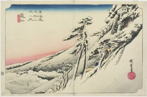 Tempo sereno dopo la neve, Kameyama, yukibare, c. 1833 da Utagawa Hiroshige