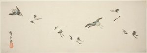 Gru in volo da Utagawa Hiroshige