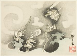 Draghi tra le nuvole da Utagawa Hiroshige